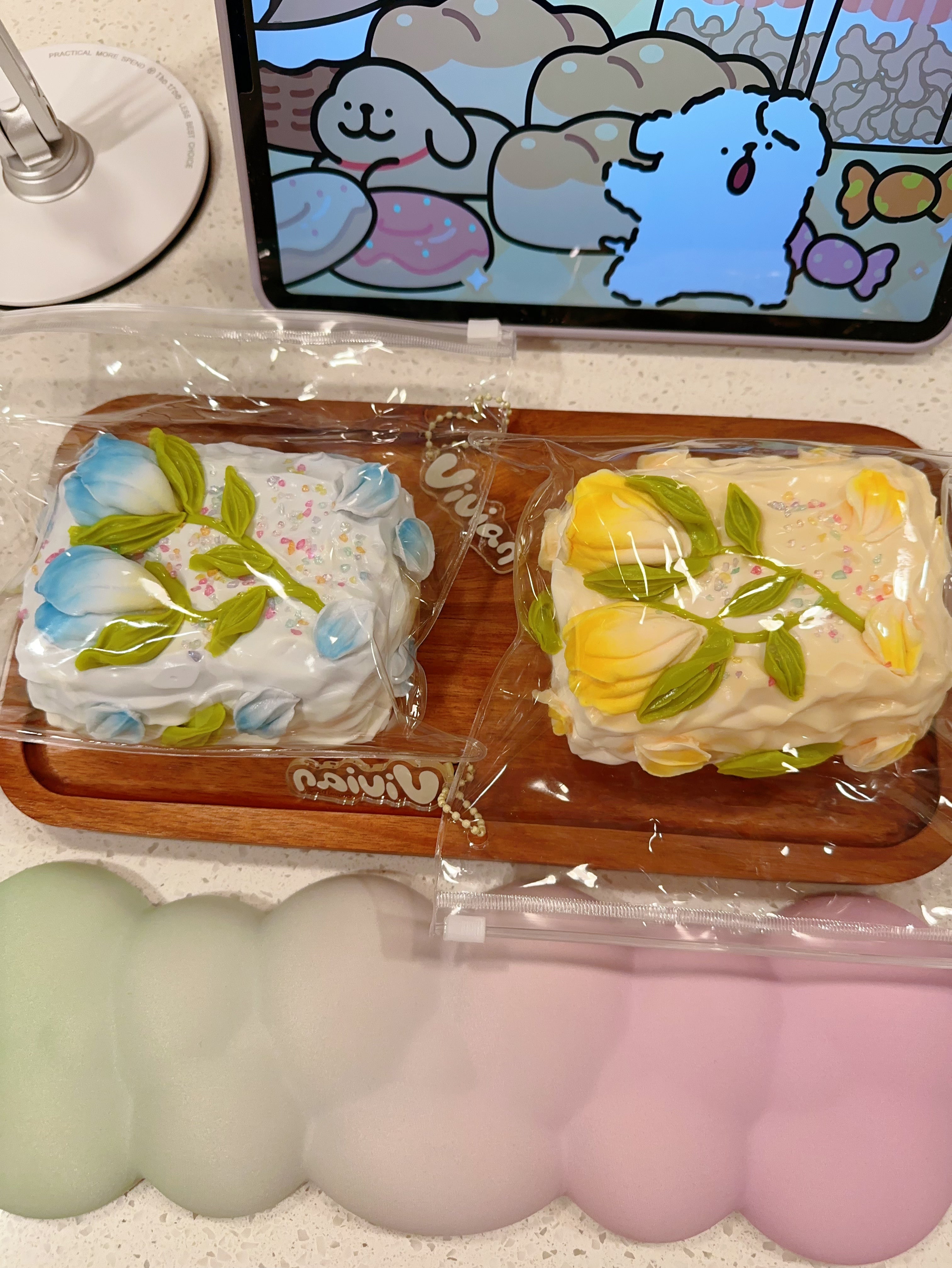 a Tulip Milk Cake （the blue one）